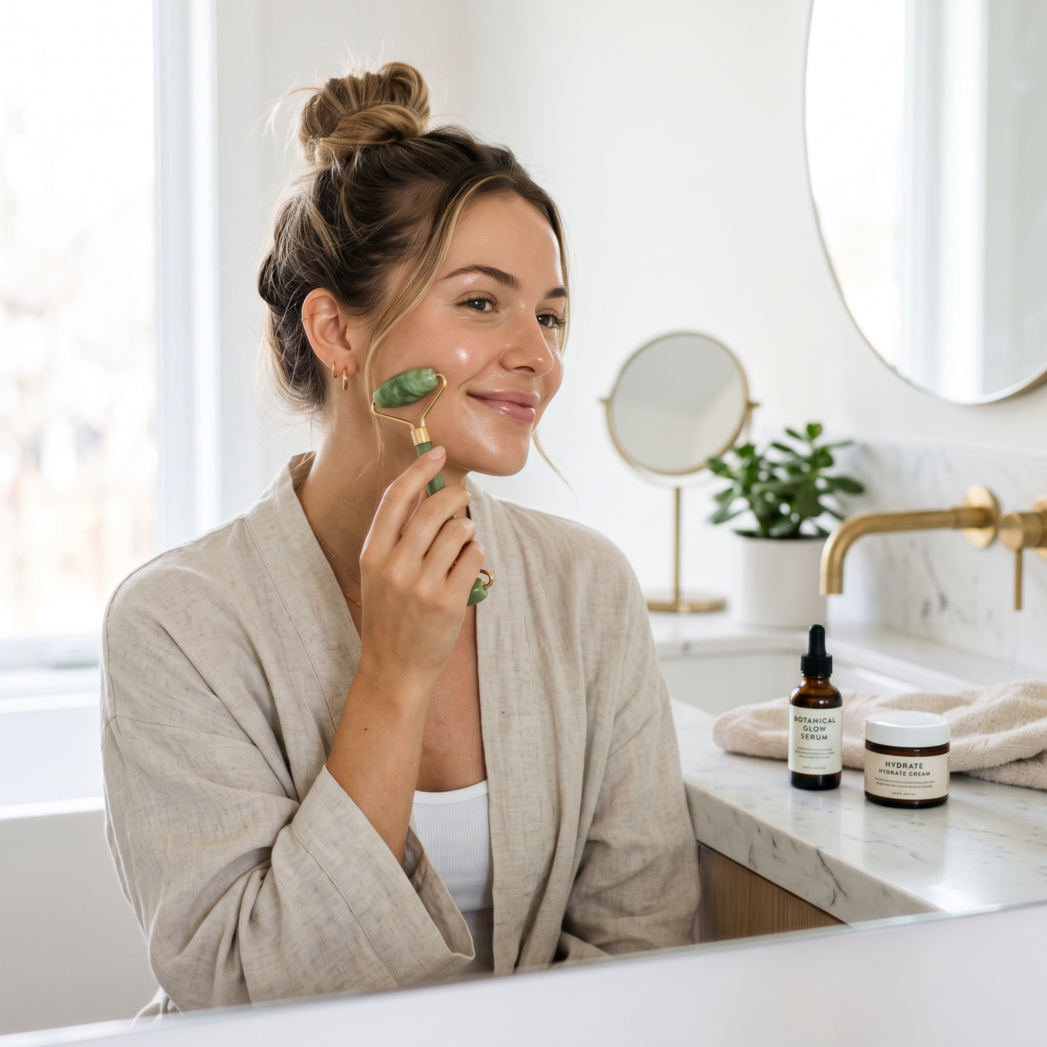 Jade Facial Roller & Gua Sha Set - Vital Healing Shop