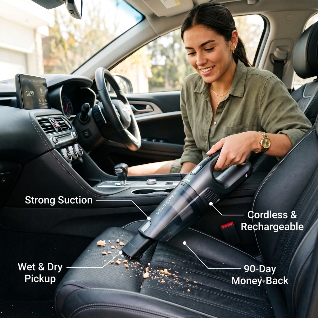 Cordless Handheld Vacuum in use