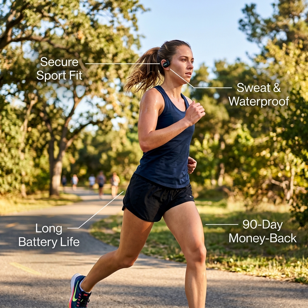 Wireless Sport Earbuds in use