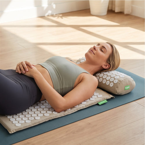 Acupressure Mat & Pillow Set in use — VitalHealing
