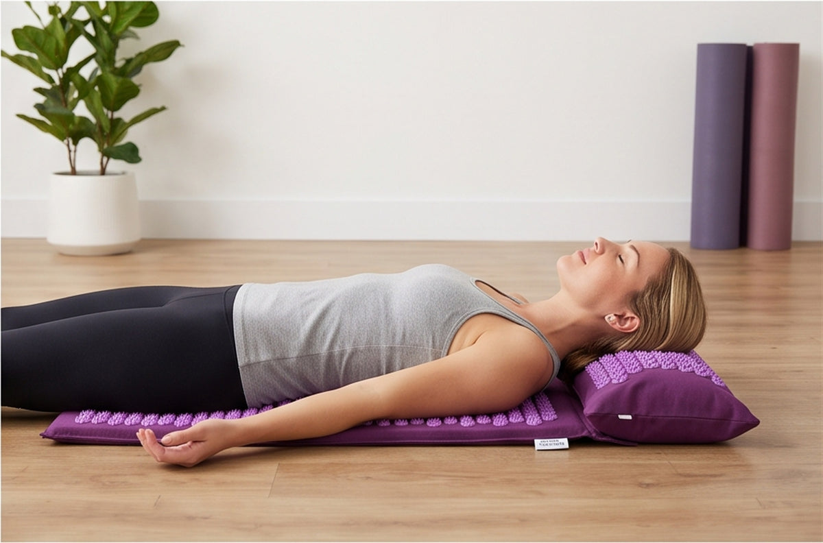 Acupressure Mat & Pillow Set in use — VitalHealing