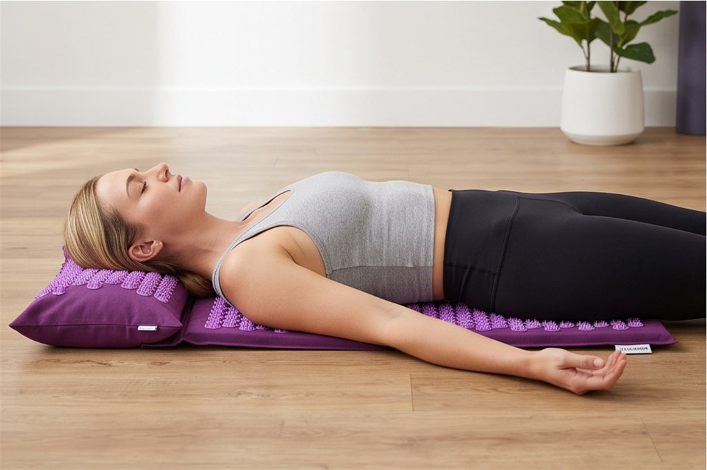 Acupressure Mat & Pillow Set in use — VitalHealing