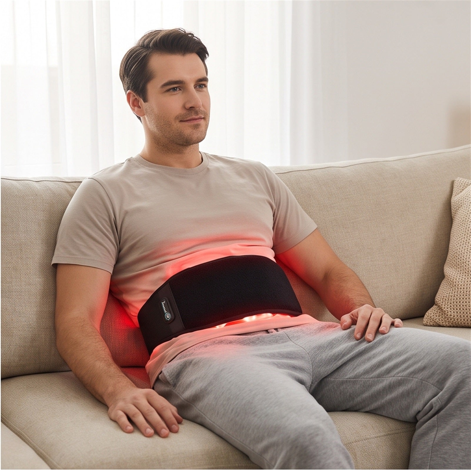 Red Light Therapy Belt - 660nm + 850nm Waist Wrap in use — VitalHealing