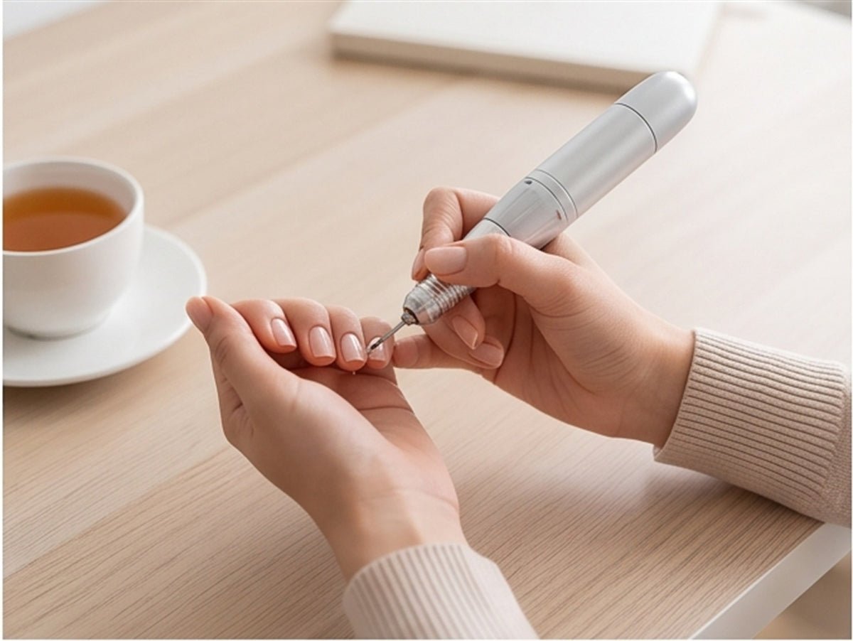 Electric Nail File - Cordless Manicure & Pedicure Drill Set in use — VitalHealing