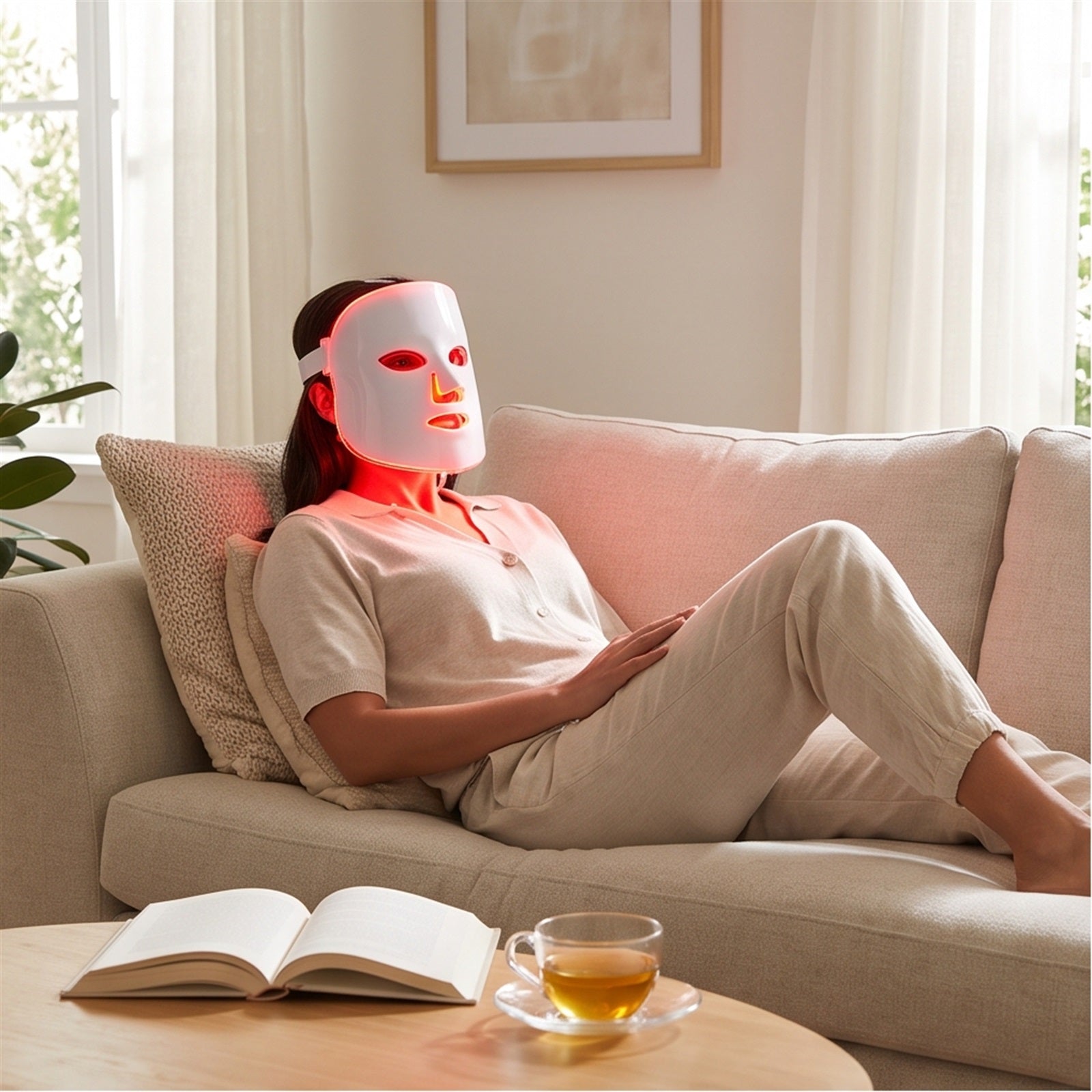 Red Light Therapy Face Mask - LED Skincare in use — VitalHealing