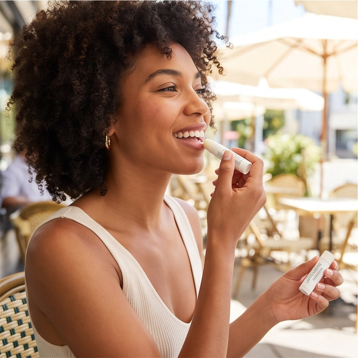 Lip Balm Hydrating - Collagen Gloss Lip Treatment in use — VitalHealing
