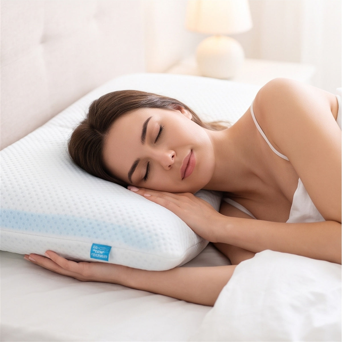 Cooling Pillow - Gel Memory Foam for Hot Sleepers in use — VitalHealing