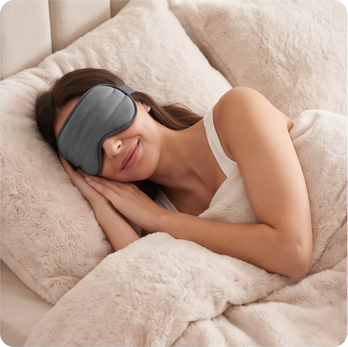 Sleep Mask Weighted - Blackout Eye Mask for Side Sleepers in use — VitalHealing