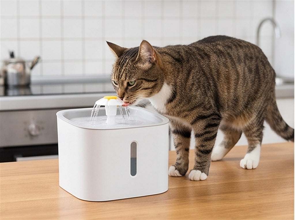 Pet Water Fountain - Automatic Cat & Dog Filtered Bowl in use — VitalHealing