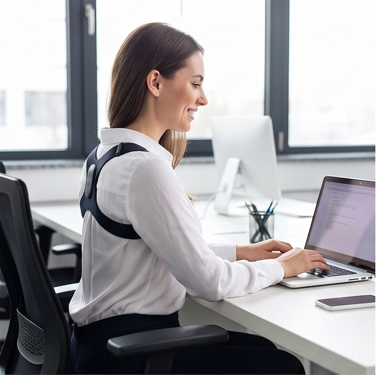 Posture Corrector - Smart Vibrating Back Trainer in use — VitalHealing