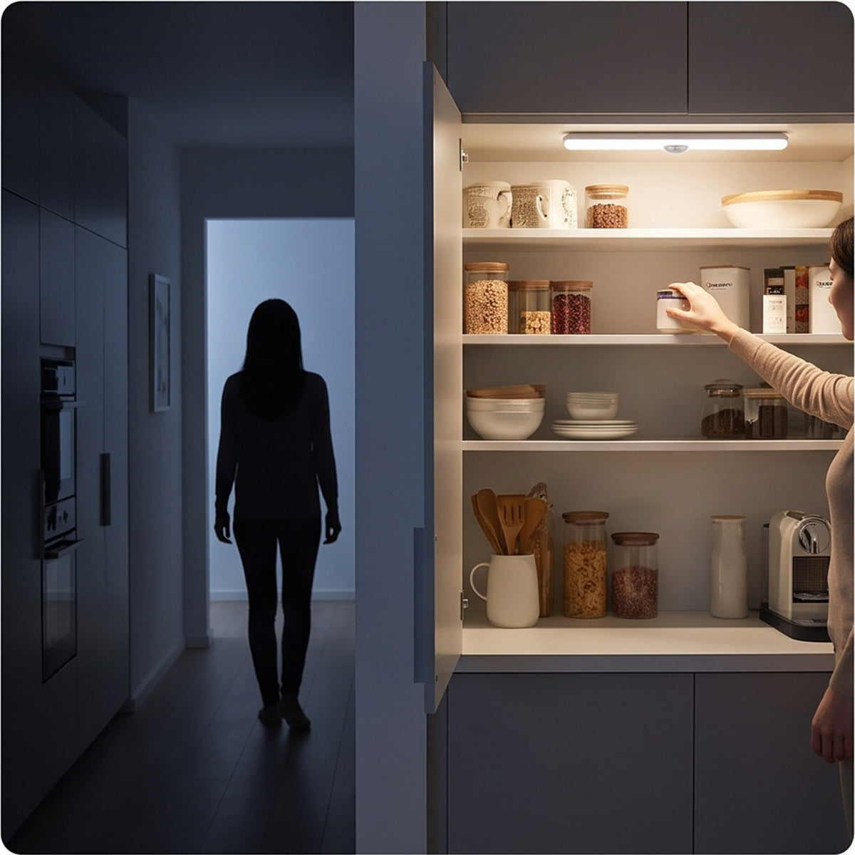 Motion Sensor Closet Light 2-Pack - Rechargeable LED Cabinet in use — VitalHealing